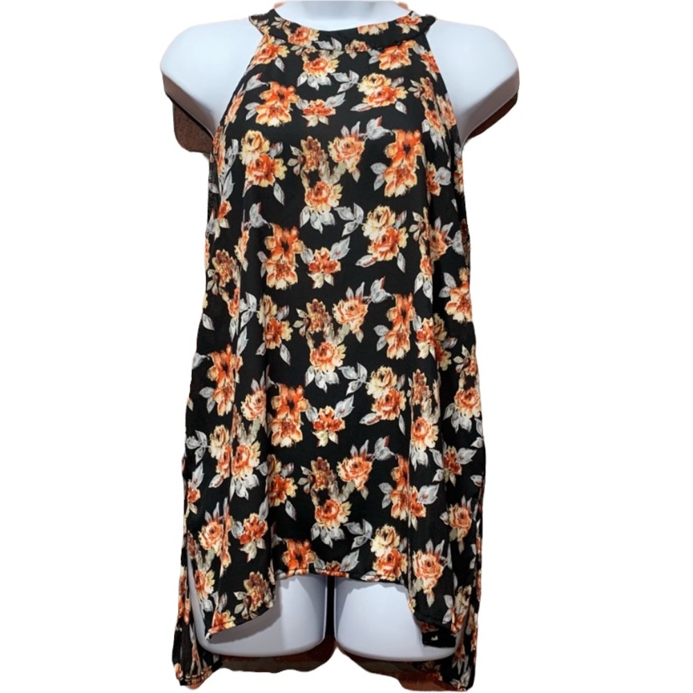 Paper Crane Semi Sheer Floral Sleeveless Top Medium